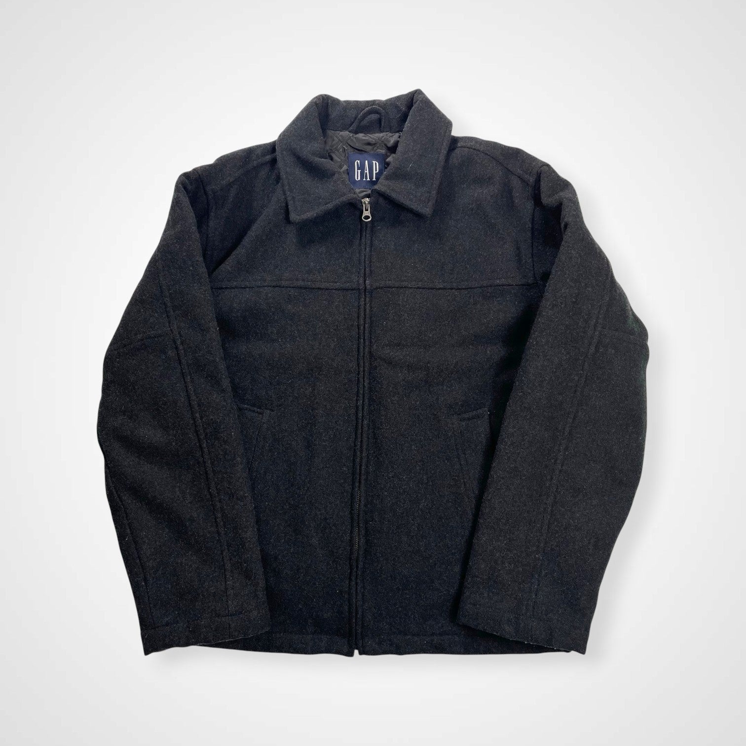 00s〜 OLD GAP メルトンウール 短丈 スタジャン ネイビー 無地 S GAP / 00s メルトン スポーツジャケット ブラック SIZE：XS(M程度