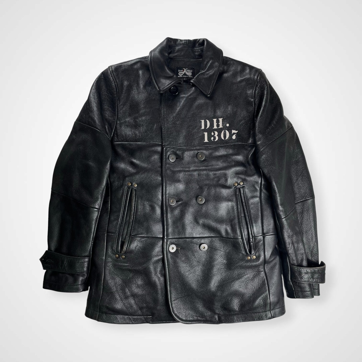 DRESS HIPPY レザージャケット Pコート 美品 Dress hippy ドレスヒッピー VINTAGE LEATHER P-COAT 本革 レザー