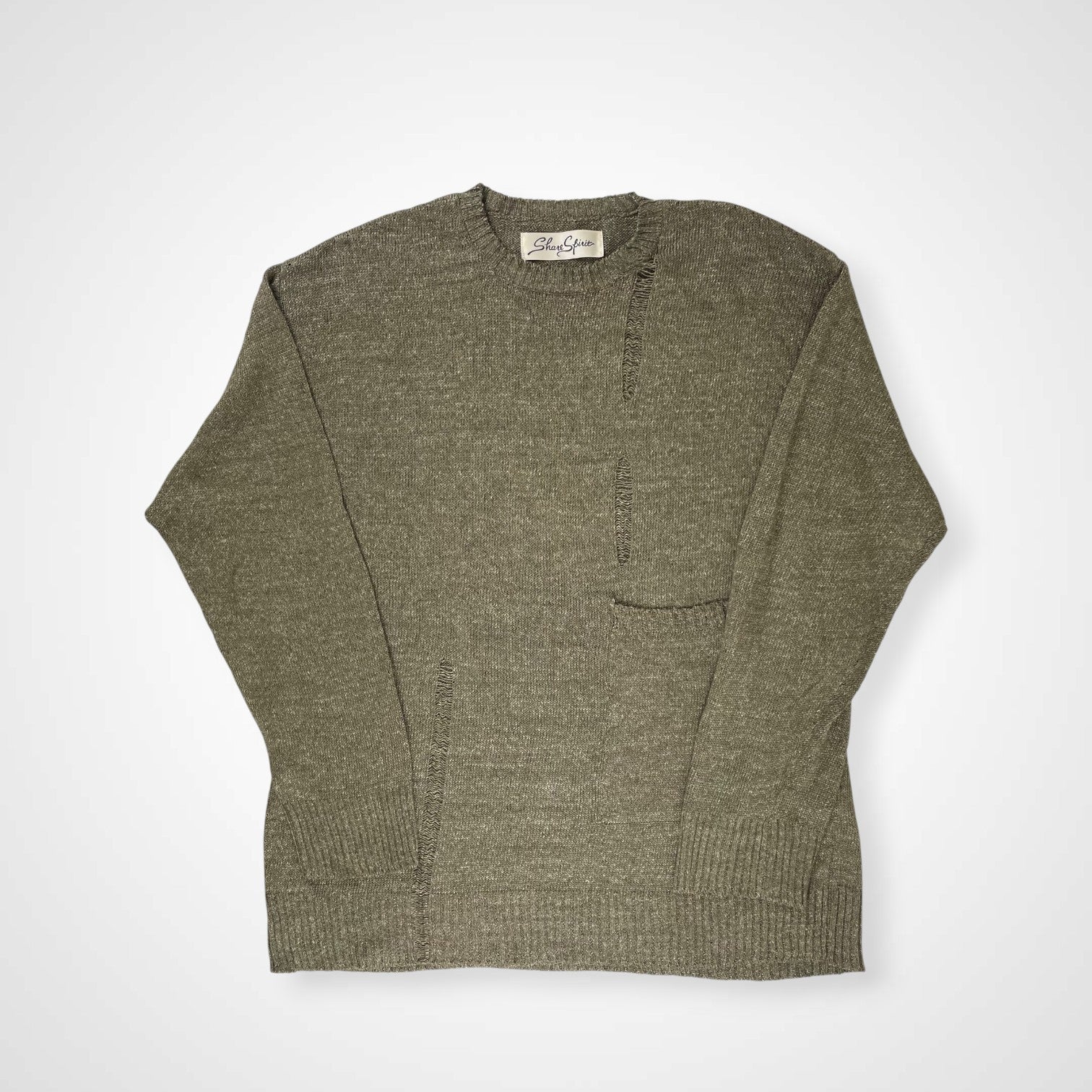 SHARE SPIRIT シェアースピリット / ダメージ加工コットンリネンニット