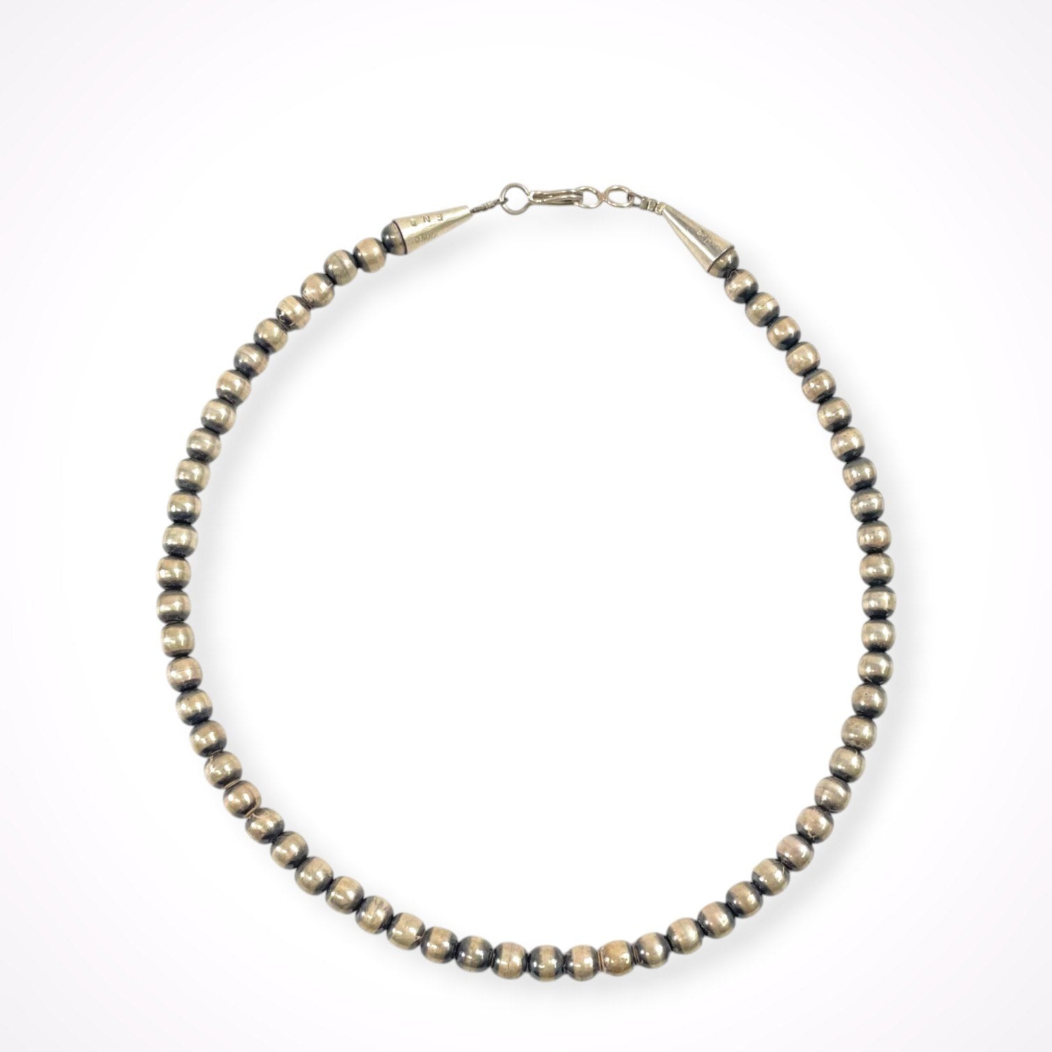ERICKA NICOLAS BEGAY / ナバホパールネックレス 40cm 4-5mm OXIDIZED