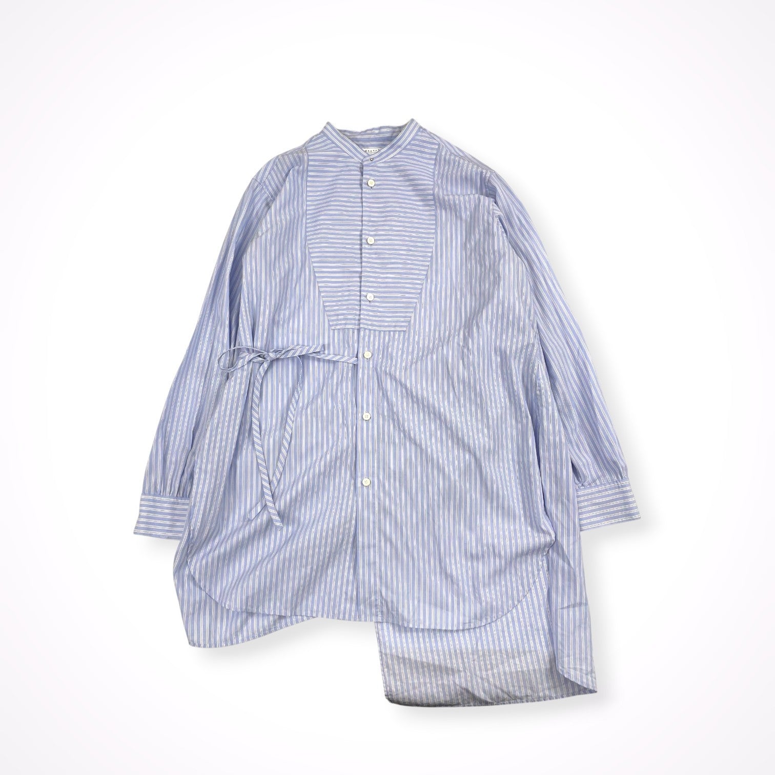 美品 MACPHEE イージーケア ストライプ スタンドカラー チュニックシャツ MACPHEE - 美品 MACPHEE イージーケア ストライプ スタンドカラー