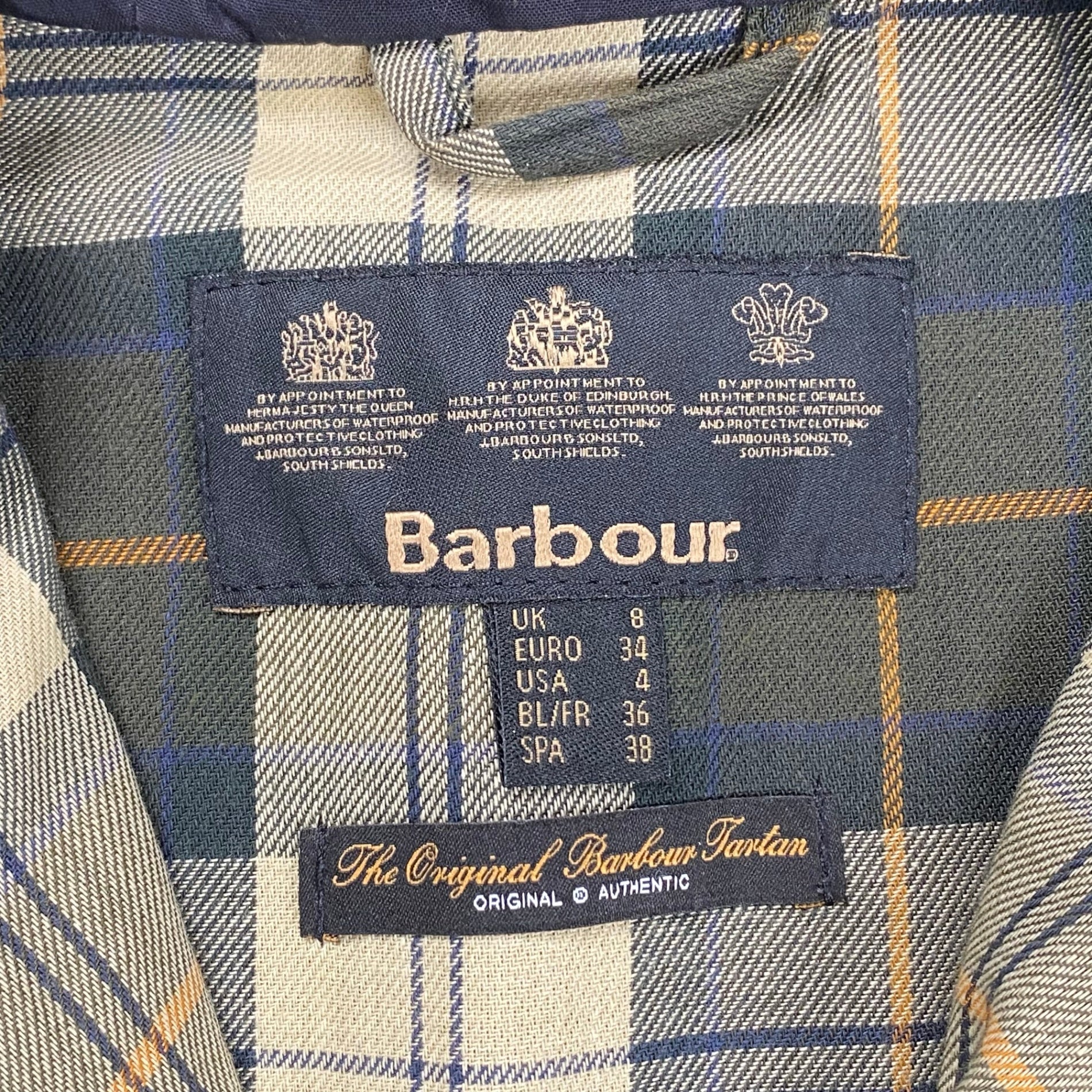 BARBOUR バブアー / LADIES WAX DURHAM オリーブ タータンチェック SIZE:38(M程度)