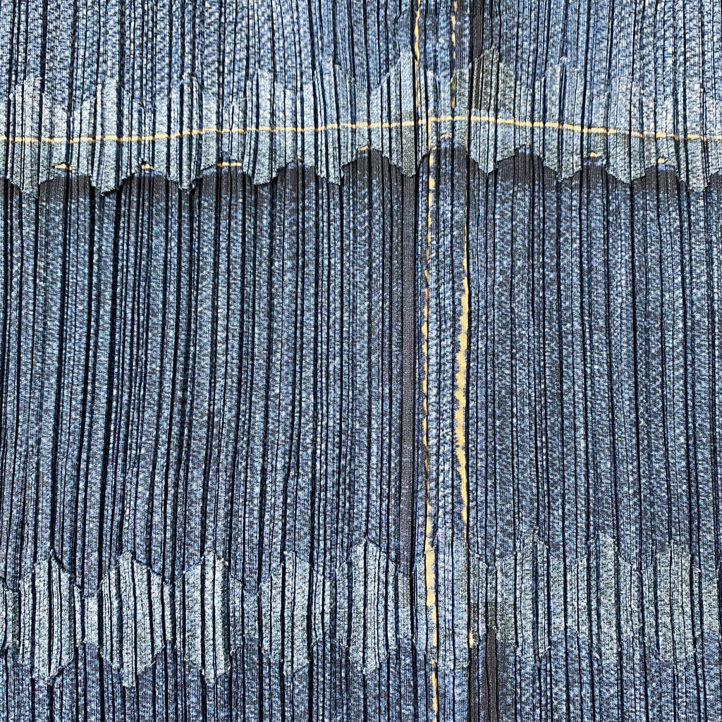 PLEATS PLEASE ISSEY MIYAKE プリーツプリーズ イッセイミヤケ パッチワーク デニム転写 プリーツ シャツ