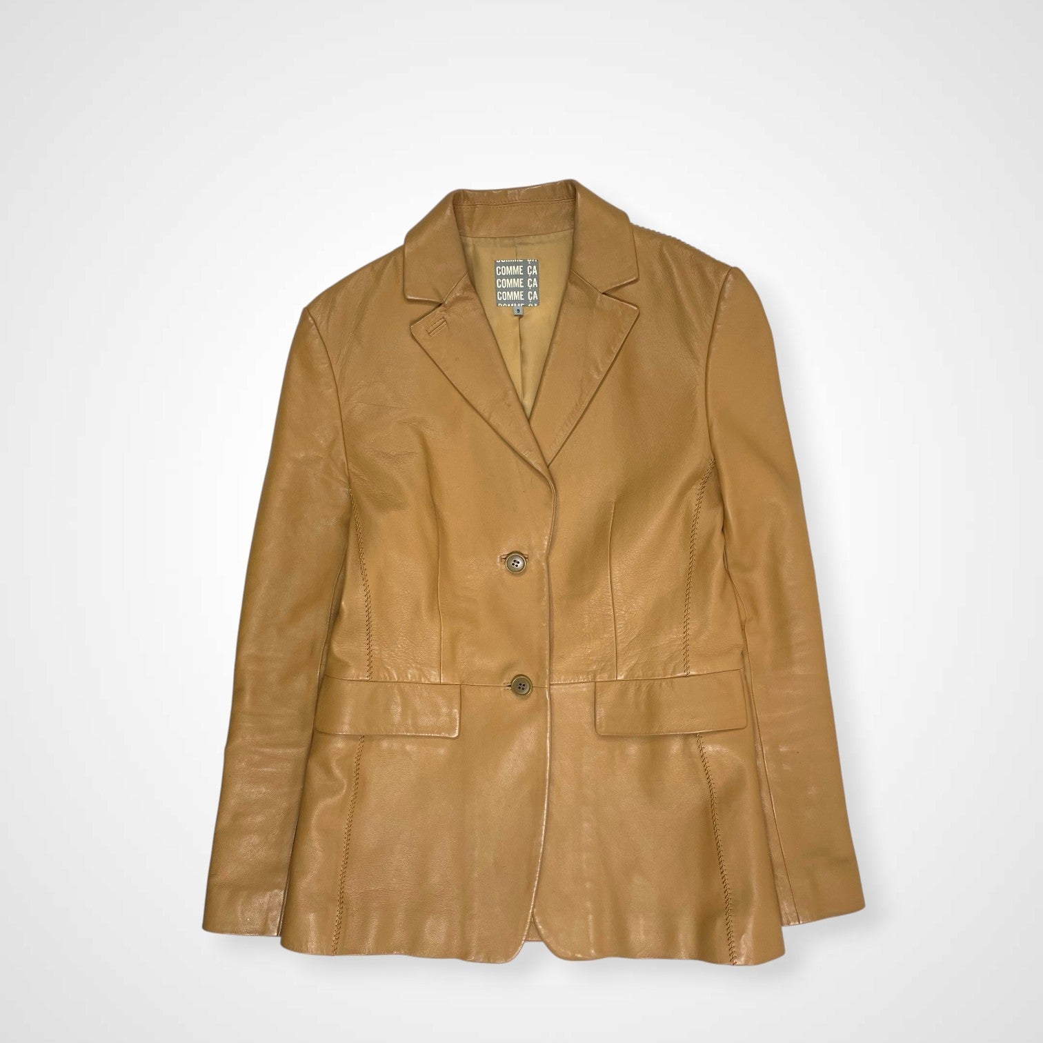COMME CA コムサ / VINTAGE シームデザイン ラムレザージャケット SIZE:9