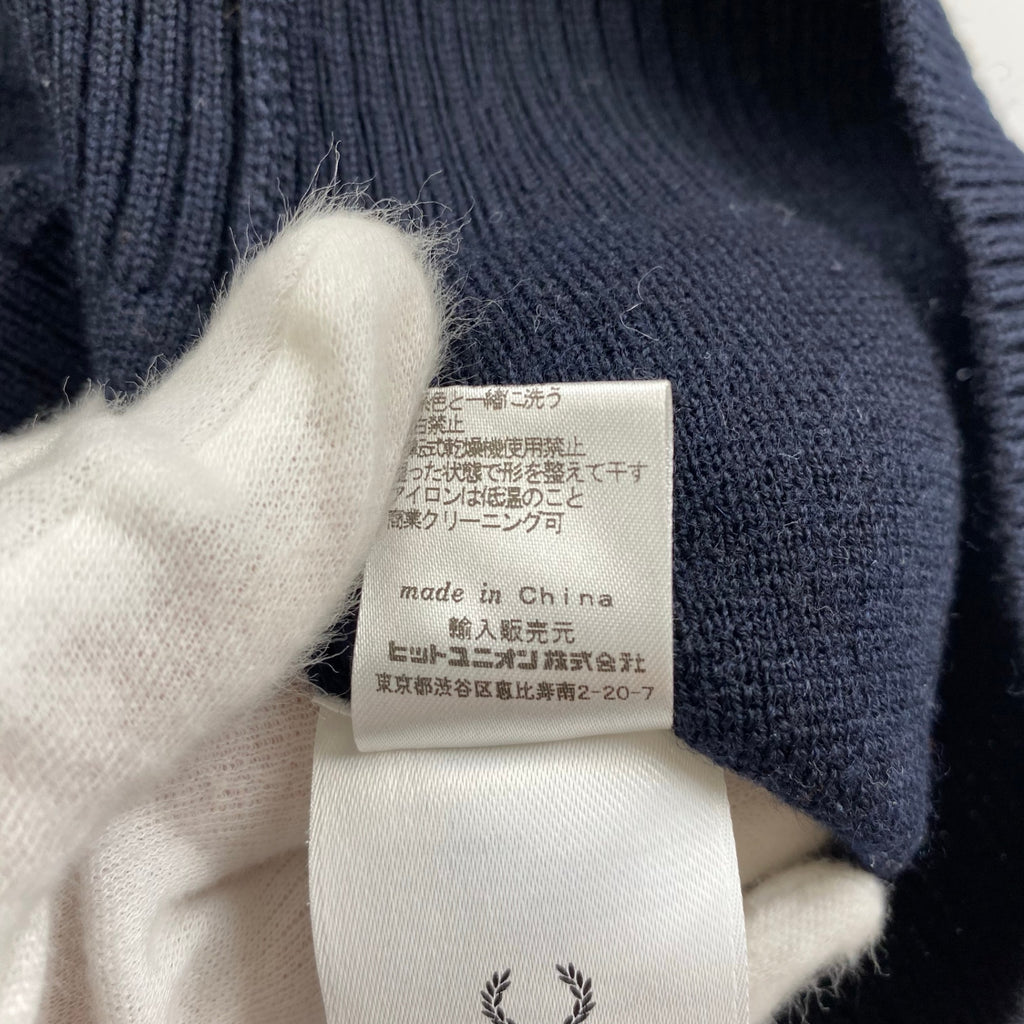 FRED PERRY フレッドペリー / スリーブロゴ ジャガードロゴニット SIZE:M
