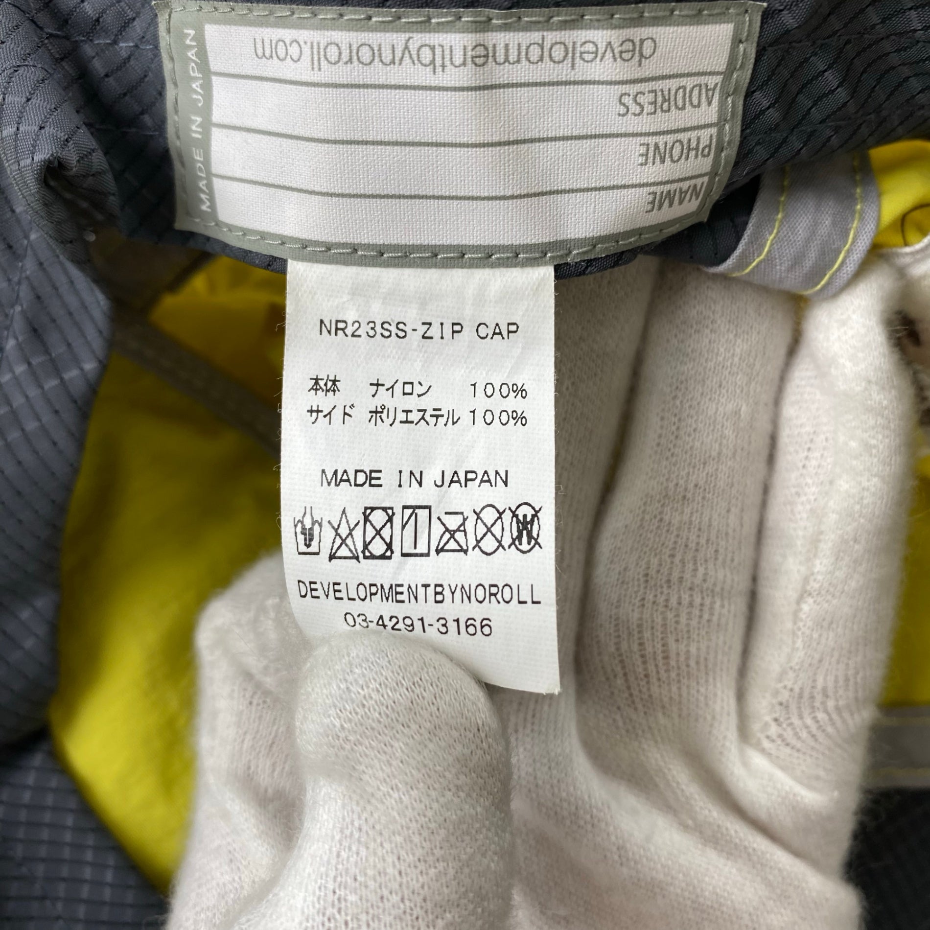 NOROLL ノーロール / ZIP CAP ジップ キャップ