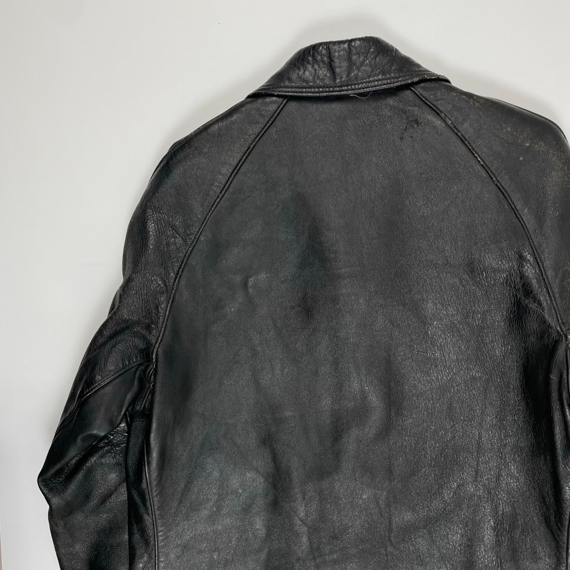 EURO VINTAGE ユーロヴィンテージ / 6-70s フレンチレザーカーコート ステアハイド デニム裏地 SIZE:M程度