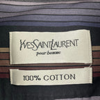 YVES SAINT LAURENT pour homme / VINTAGEストライプシャツ 旧ロゴ SIZE:L