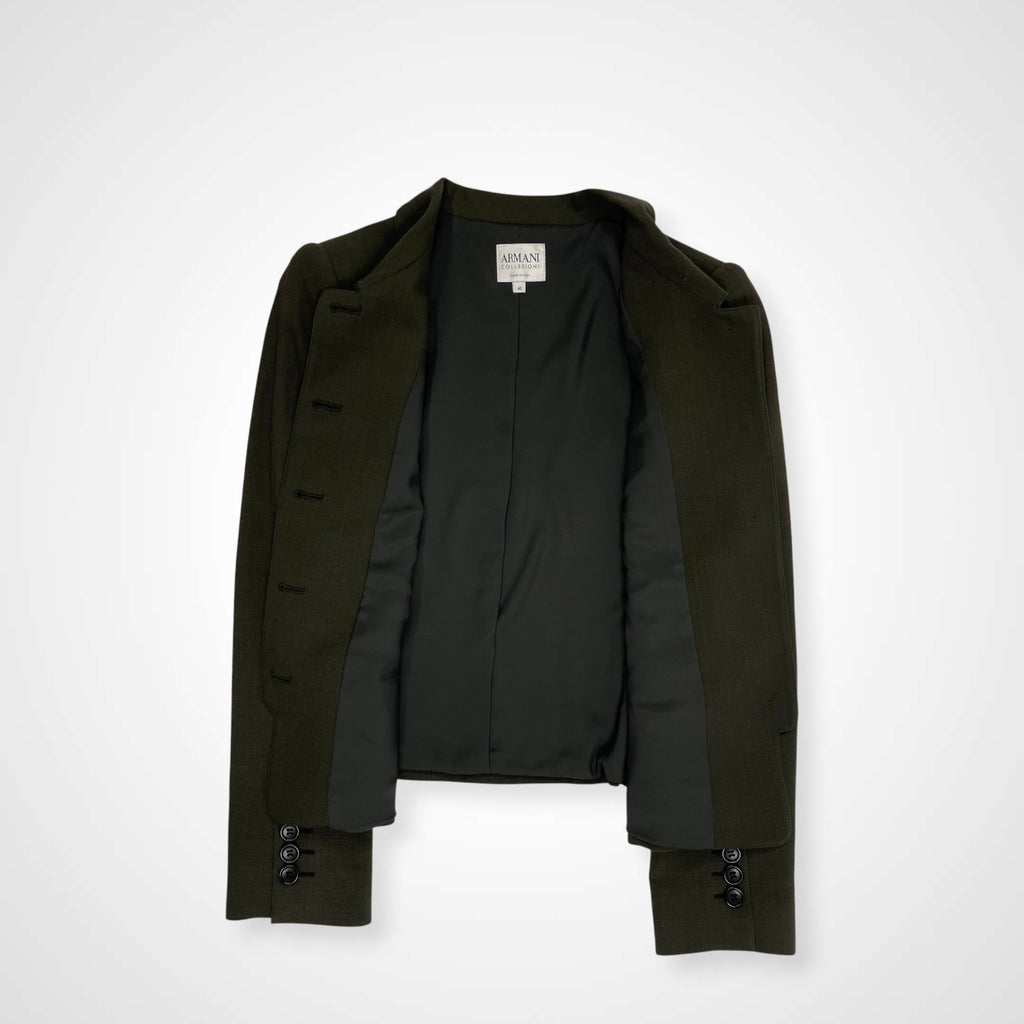 ARMANI COLLEZIONI アルマーニ コレッツォーニ / デザインコンパクトジャケット イタリア製 SIZE:40