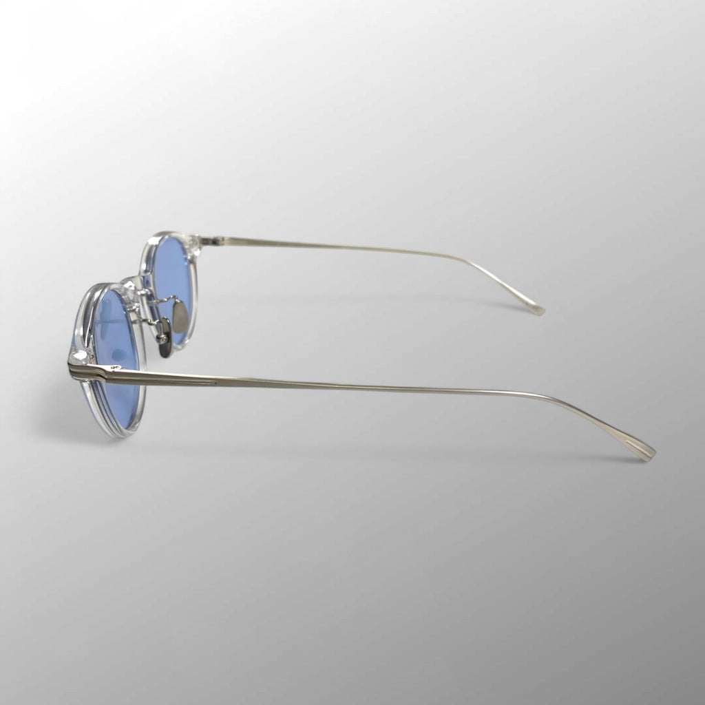 金子眼鏡 ジャパンシリーズ / クリアボストン サングラス 度なしライトブルーレンズ 参考定価：46,000+tax SIZE:47□23-145