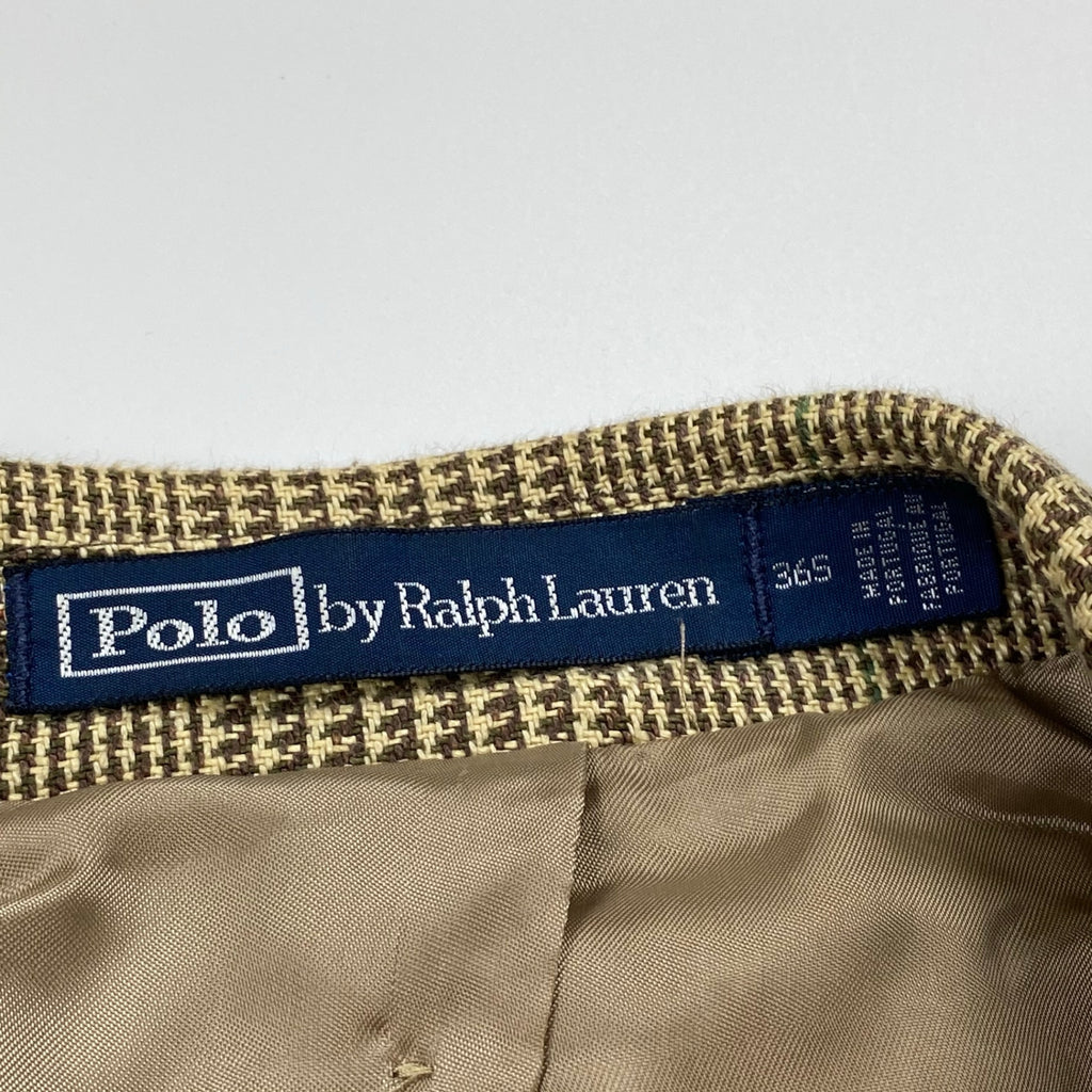 【HARITAGE ICON】 Polo by Ralph Lauren ポロ バイ ラルフローレン / リネン100％ 段返り ツイードジャケット 参考定価：150,000程度 SIZE:36S