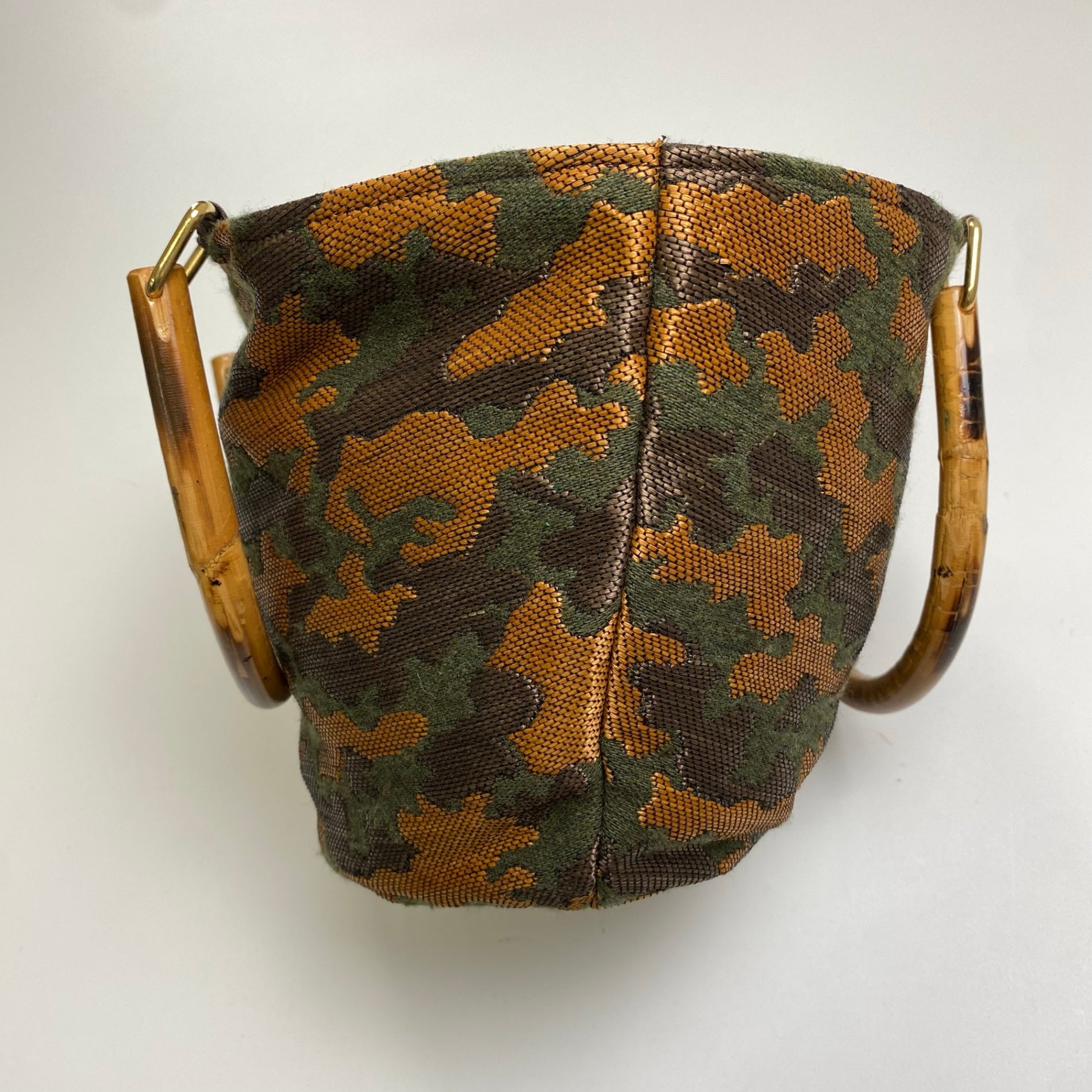 caterina bertini カテリーナ・ベルティーニ / ウッドハンドル ハンドバッグ ジャガード生地 TOMORROW LAND取扱い