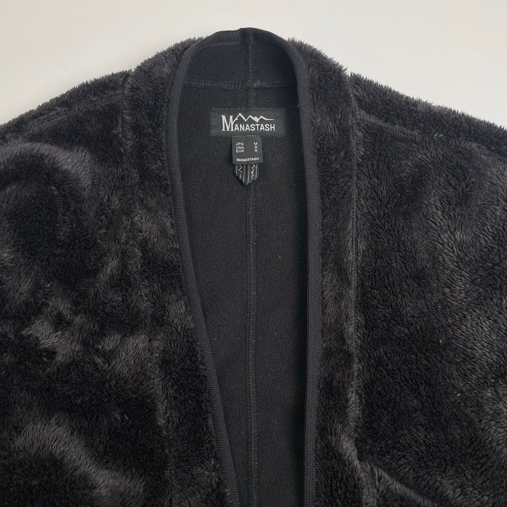 MANASTASH マナスタッシュ / 半纏フリースジャケット キモノ ブラック  SIZE:M
