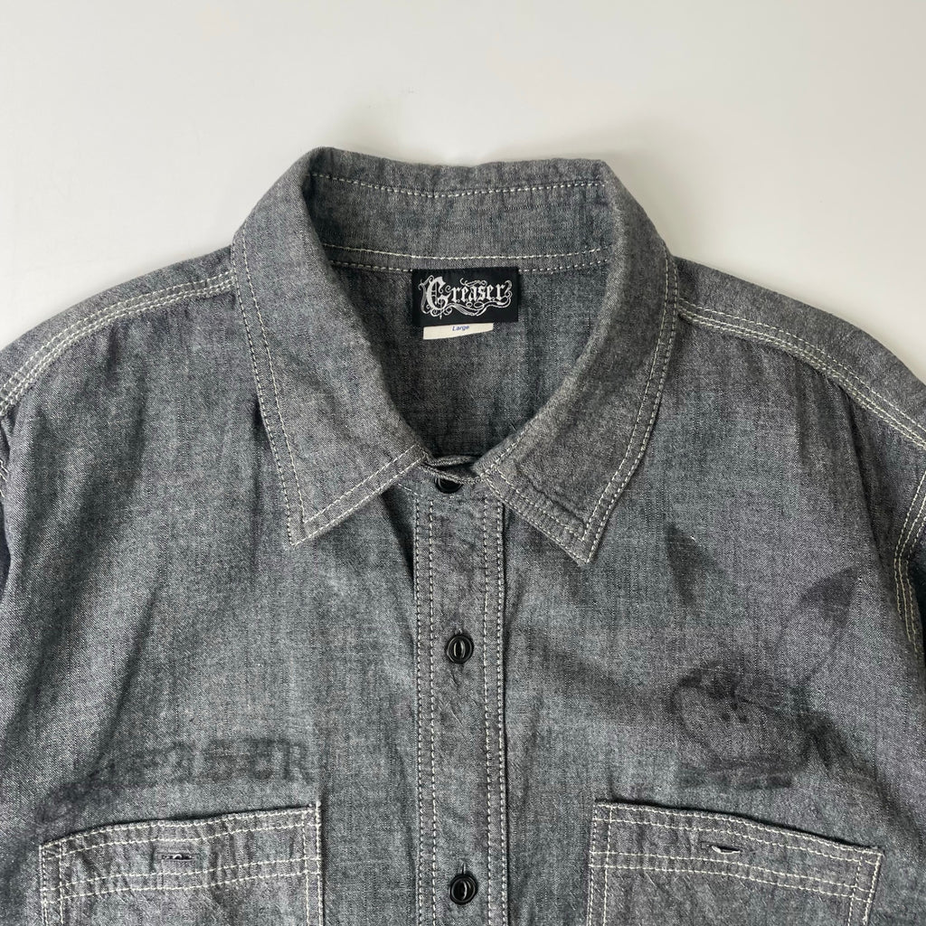 GREASER / グラフィックシャンブレーシャツ 参考定価：16,000程度 SIZE：L
