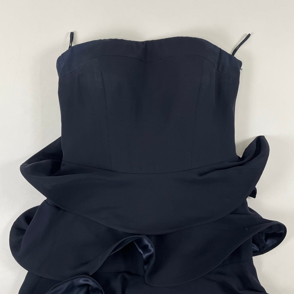 GIORGIO ARMANI / シルクラッフルイブニングドレス 参考定価：600,000程度 SIZE:42