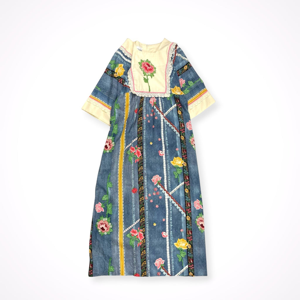 VINTAGE / 70s デニム転写ヴィンテージワンピース SIZE:S