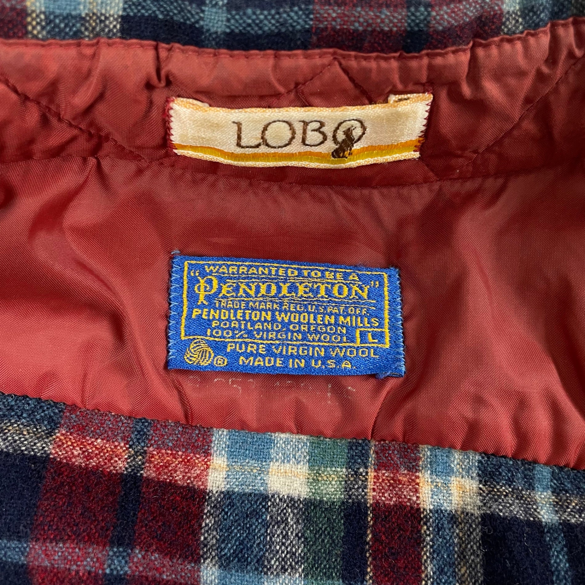 LOBO by Pendleton / 70sエルボーパッチネルシャツ USA製 SIZE:L