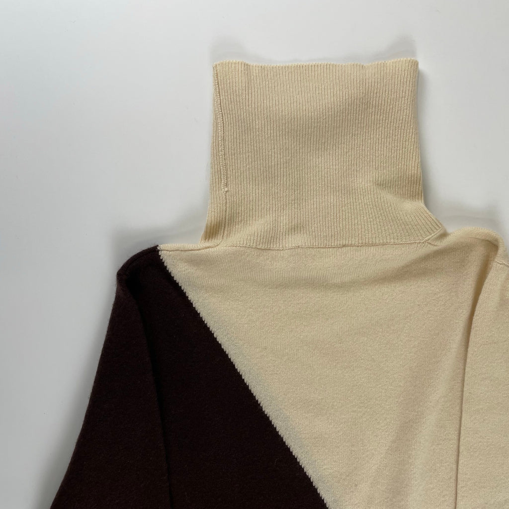 Gianangeli Knitwear Factory ジャンアンジェリ・ニットウェア・ファクトリー / カシミヤタートルネックニット 2トーン SIZE:42
