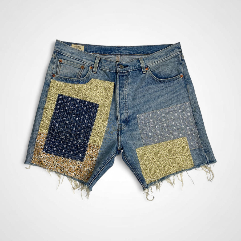 Levi's リーバイス / 150周年記念 もんぺ 刺し子 ハーフデニムパンツ パッチワーク SIZE:W36