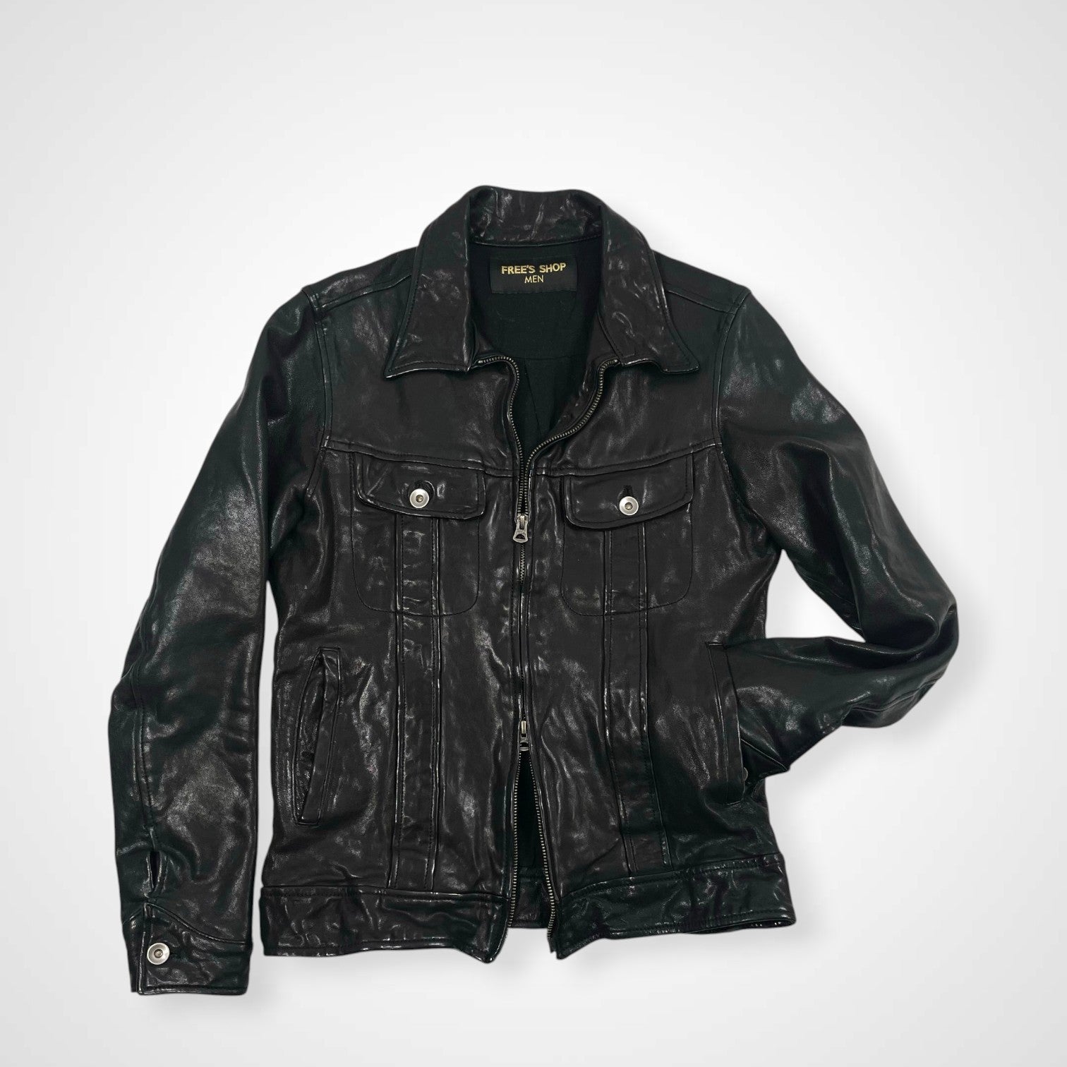 VINTAGE ヴィンテージ / アーカイブ シワ加工 レザージップアップジャケット Y2K SIZE:M