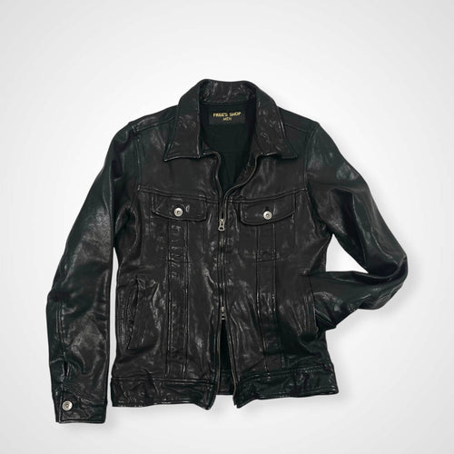 VINTAGE ヴィンテージ / アーカイブ シワ加工 レザージップアップジャケット Y2K SIZE:M