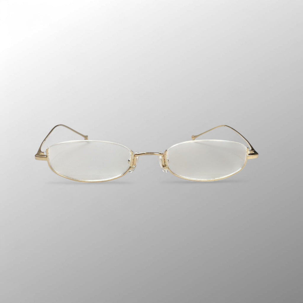 【極美品】 金子眼鏡 × 井戸多美男 職人シリーズ / サンプラチナ アンダーリム 度なしクリアレンズ T429 BWG 参考定価：52,000+tax