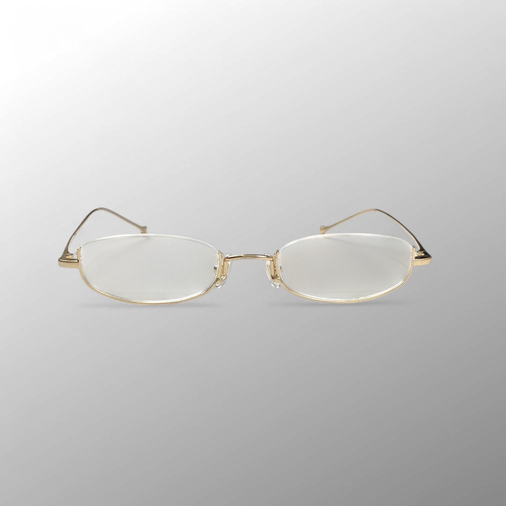 【極美品】 金子眼鏡 × 井戸多美男 職人シリーズ / サンプラチナ アンダーリム 度なしクリアレンズ T429 BWG 参考定価：52,000+tax