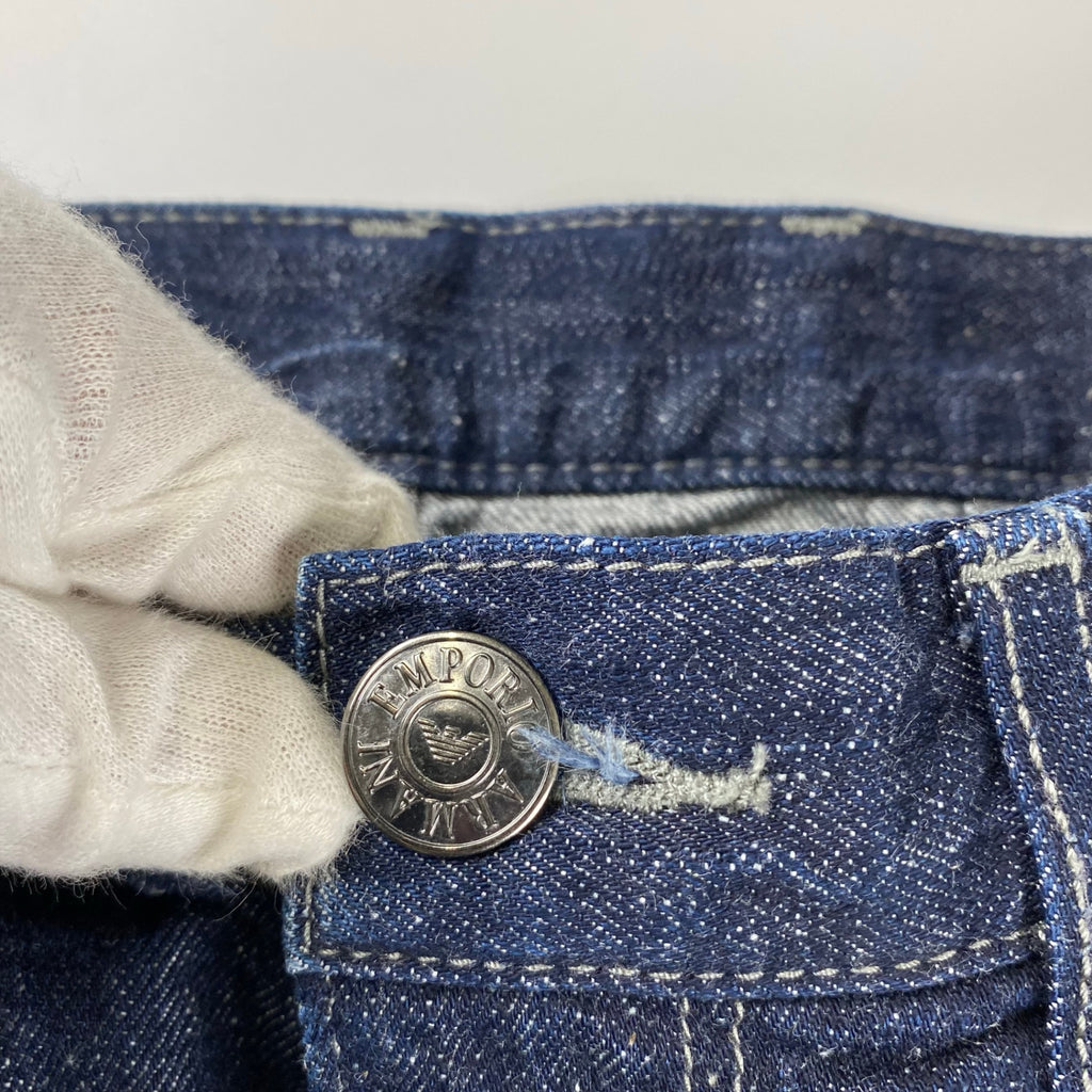 EMPORIO ARMANI エンポリオ アルマーニ / エンブレム デニムパンツ 裾ダブル SIZE：W30