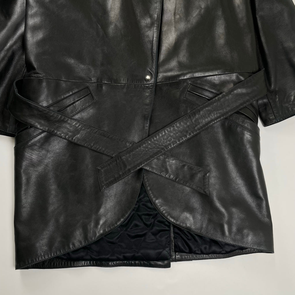 CLAUDE MONTANA クロードモンタナ / アーカイブレザーコート ブラック SIZE:36