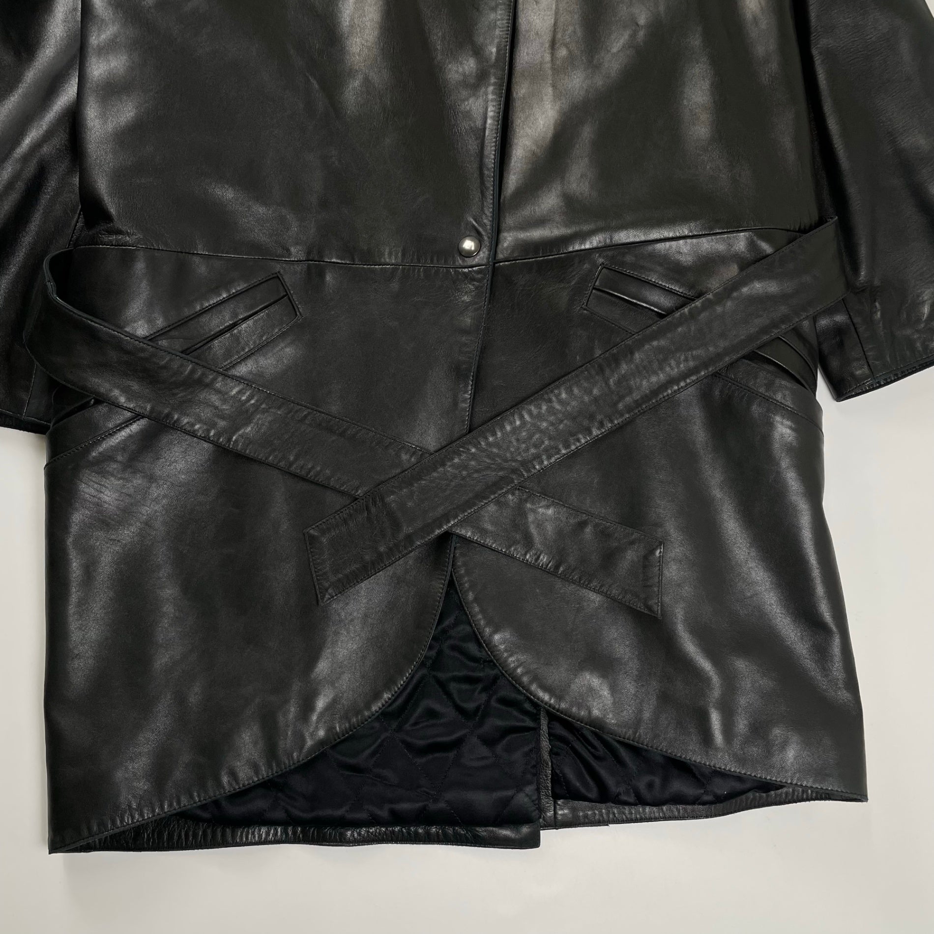 CLAUDE MONTANA クロードモンタナ / アーカイブレザーコート ブラック SIZE:36