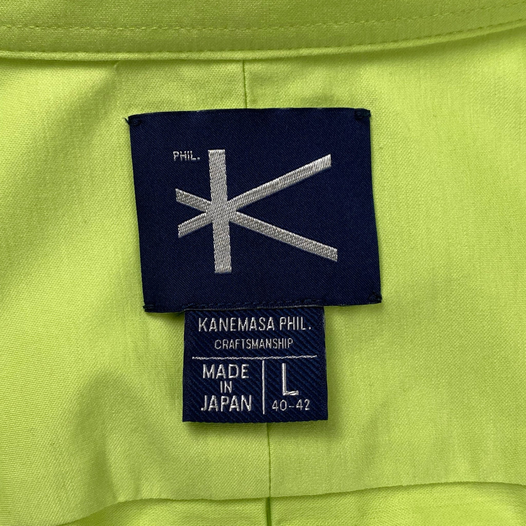 KANEMASA PHIL カネマサ フィル / ROYAL OX DRESS JERSEY SHIRT シャツ ライムグリーン 参考定価：25,000+tax SIZE：L