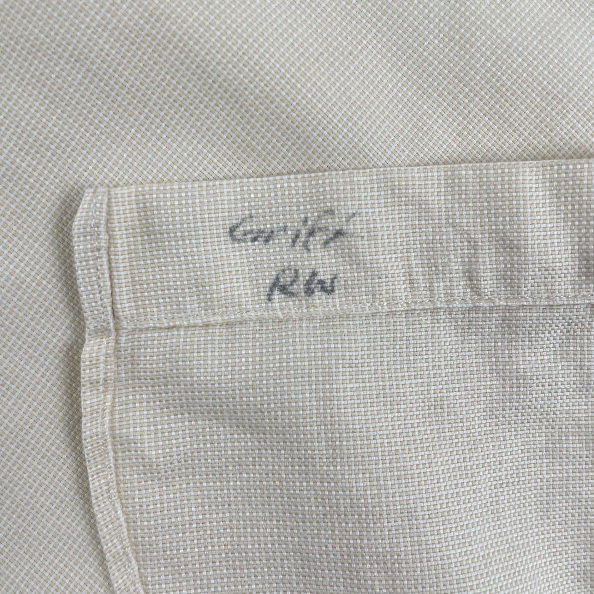 GIORGIO ARMANI LE COLLEZIONI ジョルジオアルマーニ / 80s ヴィンテージシャツ ホワイト×ベージュ SIZE：15 1/2