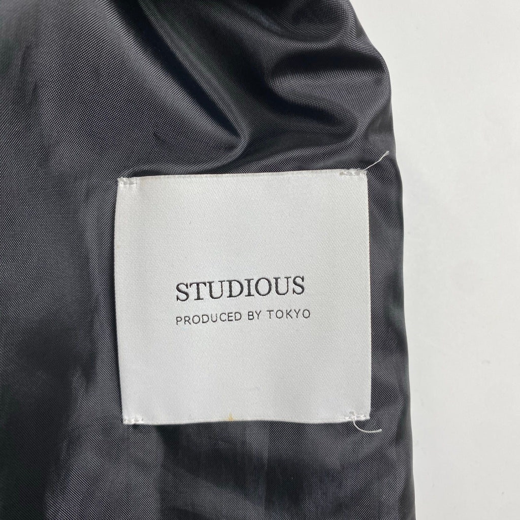 STUDIOUS ストゥディオス / スーパー110sジロンラムメルトンノーカラーコート ネイビー 109551006 SIZE:3