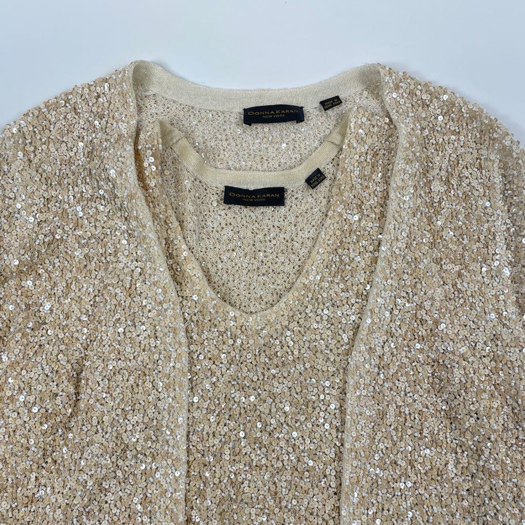 DONNA KARAN NEWYORK / ヴィンテージ スパンコールアンサンブルカーディガン SIZE:S