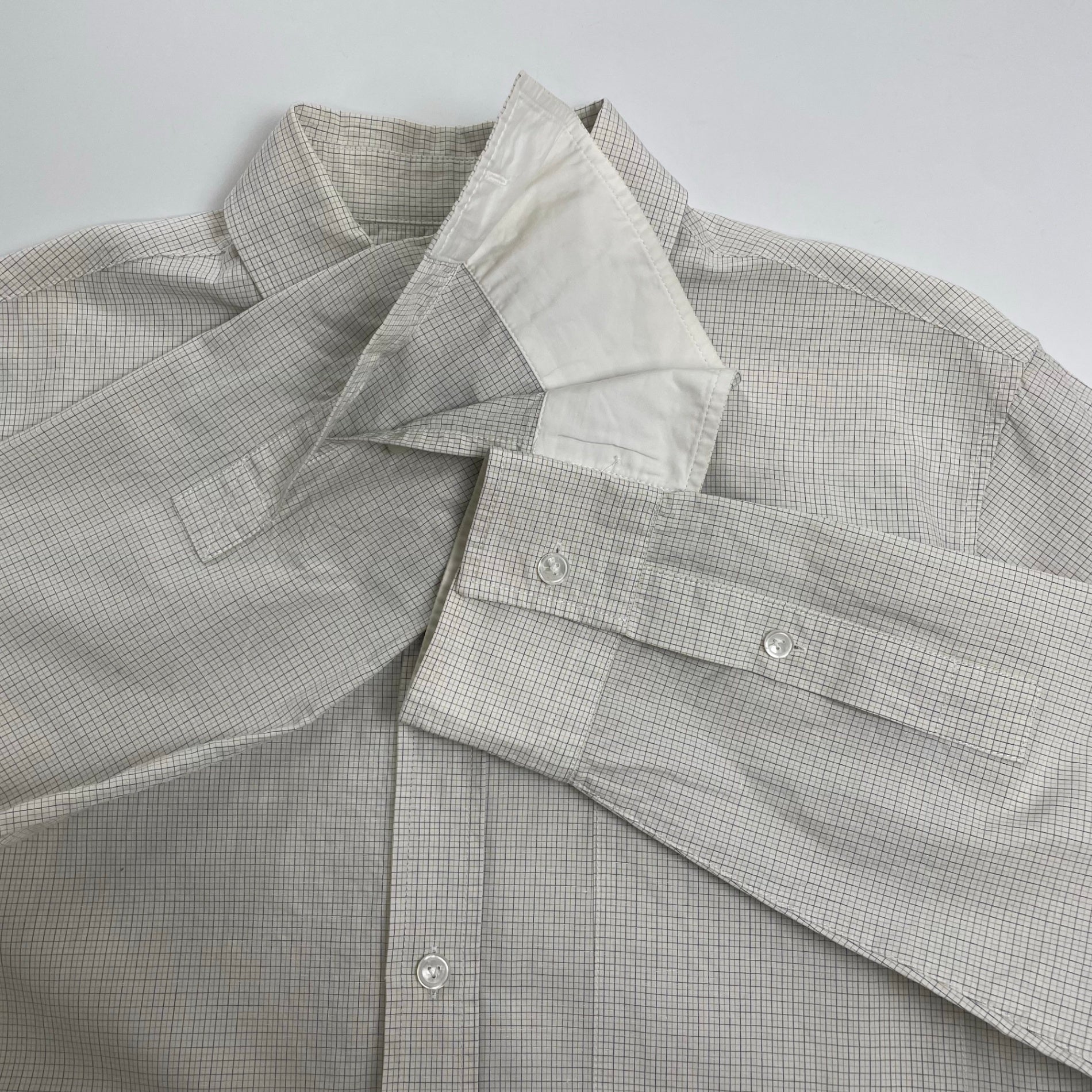 BOTTEGA VENETA ボッテガ ヴェネタ / Checked Cotton And Linen Shirt 参考定価：130,000程度 SIZE：46
