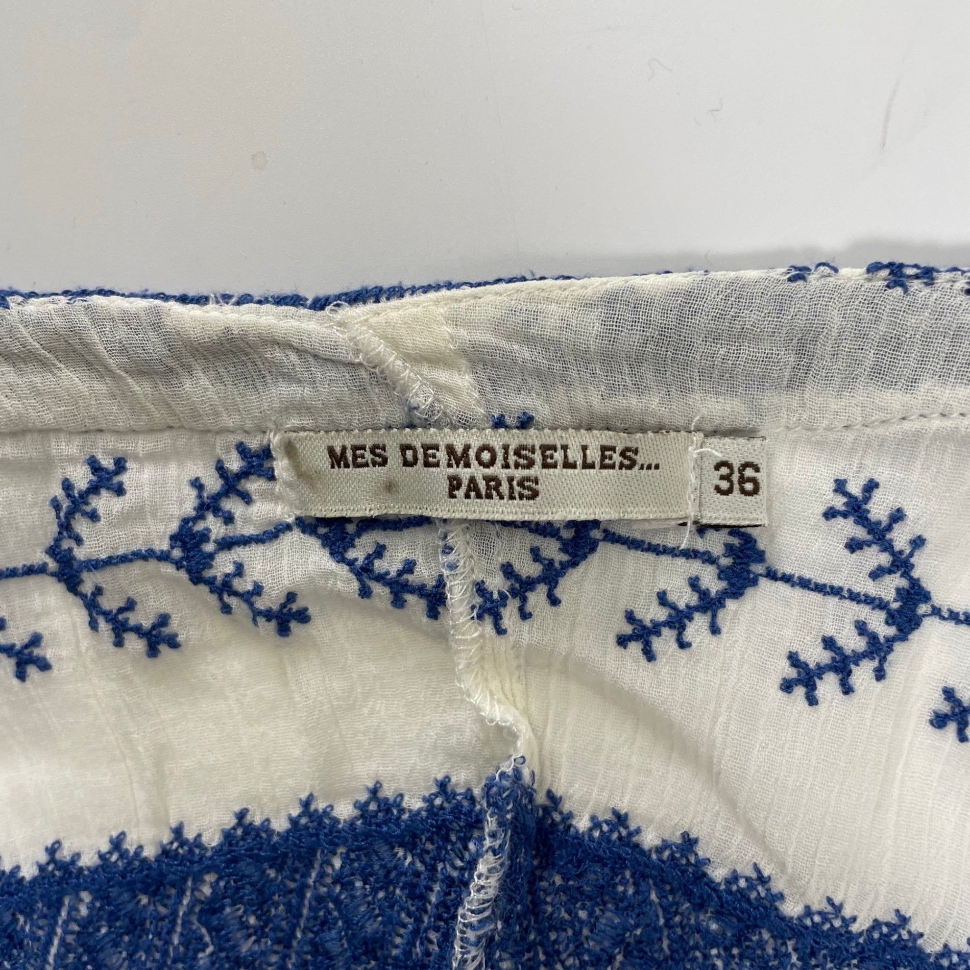 MES DEMOISELLES PARIS メドモアゼル / 刺繍チュニックブラウス インド製 参考定価：28,000程度 SIZE：36