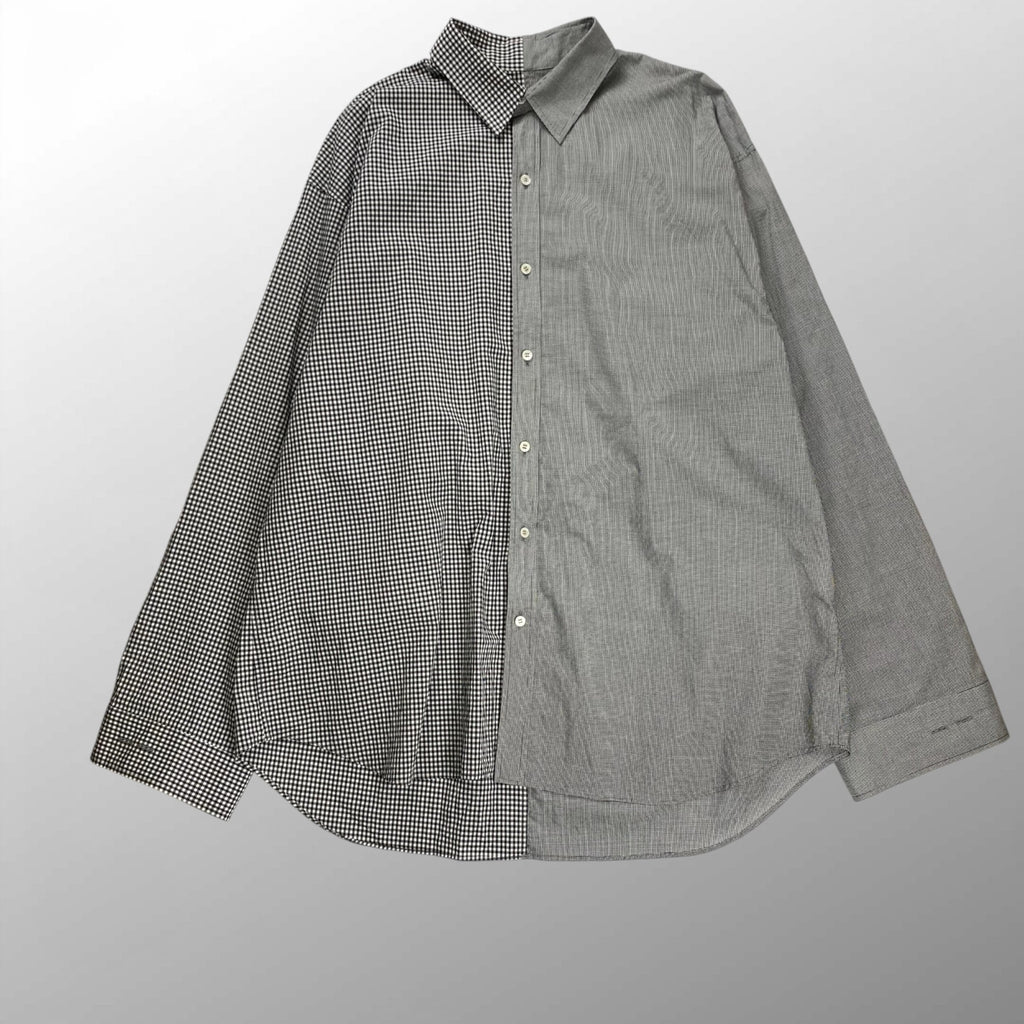 DRESSEDUNDRESSED ドレスドアンドレスド / PINSTRIPE COLOR BLOCK SHIRT 切替ビッグシャツ SIZE:2