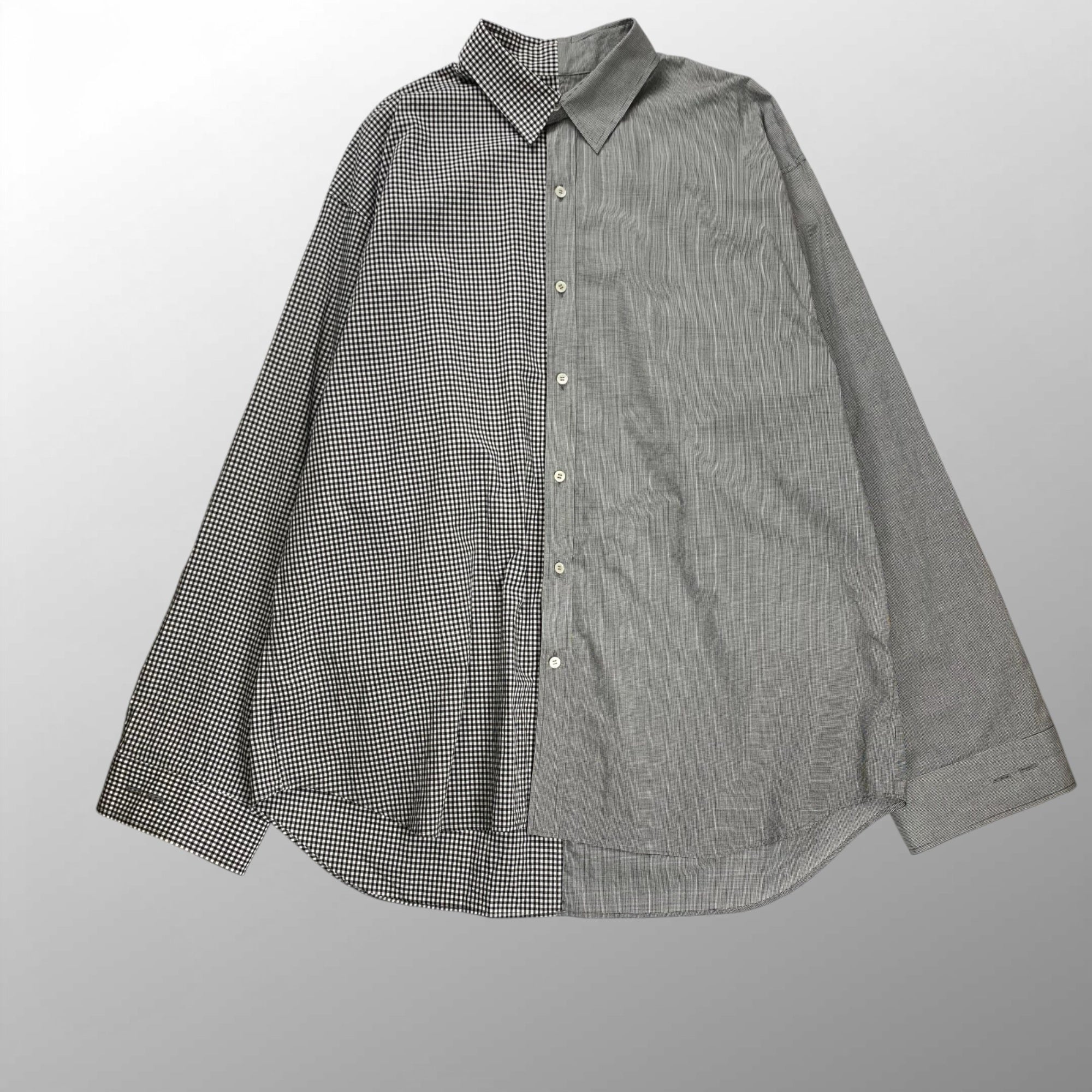 DRESSEDUNDRESSED ドレスドアンドレスド / PINSTRIPE COLOR BLOCK SHIRT 切替ビッグシャツ SIZE:2