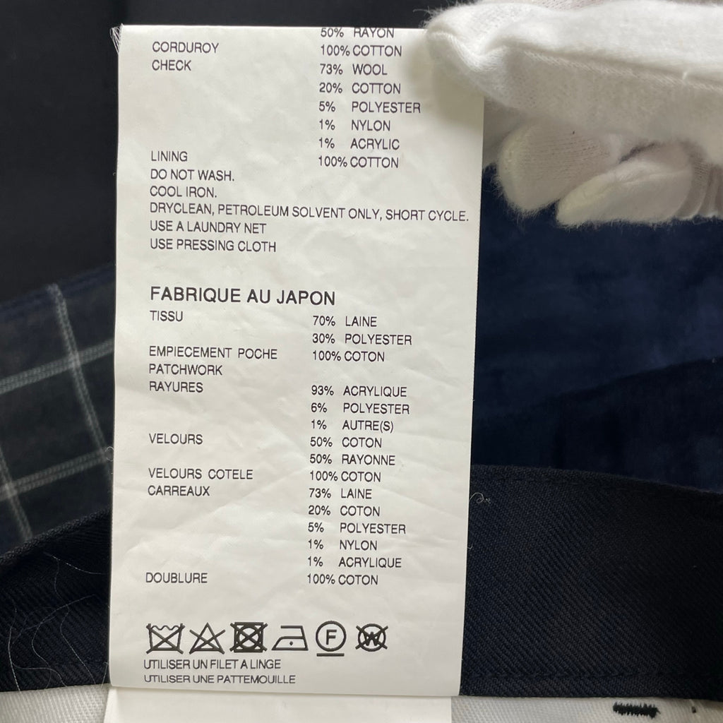 JUNYA WATANABE MAN ジュンヤワタナベ / 22AW パッチワーク5Pデニムパンツボトム 参考定価：70,000程度 SIZE：L