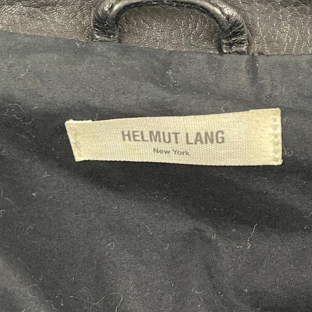 HELMUT LANG / アシンメトリーレザーフーディ 09年製 SIZE:S