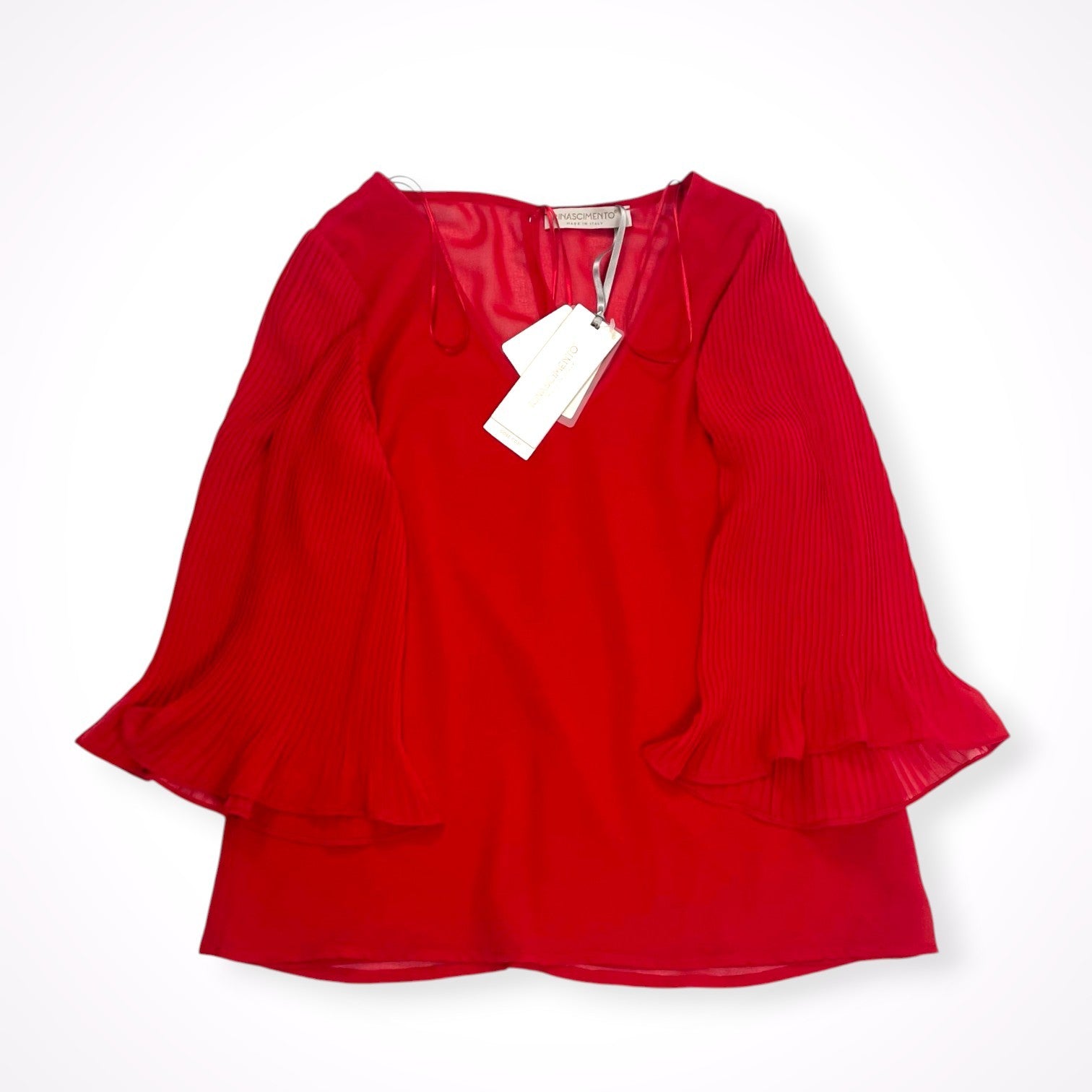 RINASCIMENTO / プリーツスリーブブラウス 未使用品 参考定価：18,000+tax SIZE:S