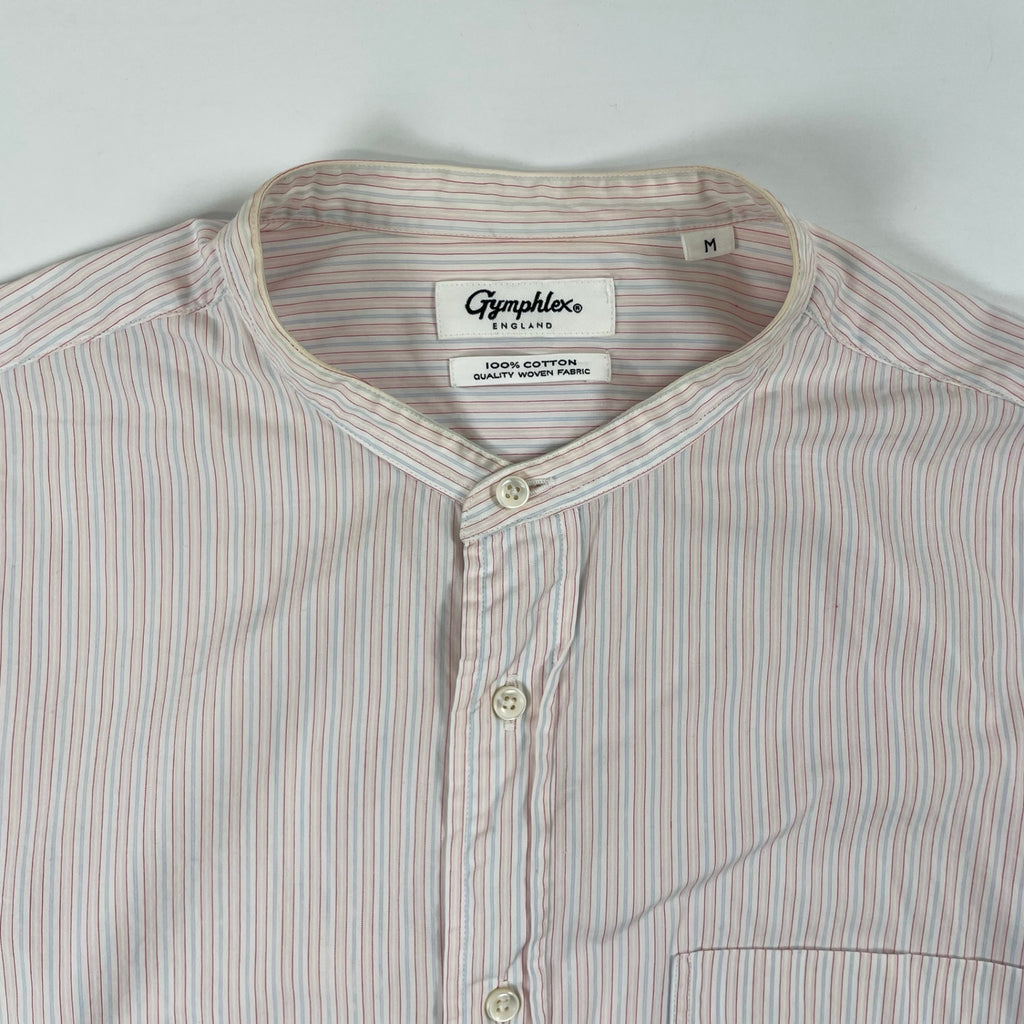 Gymphlex / バンドカラーオーバーシャツ ストライプ 参考定価：14,000+tax SIZE:M
