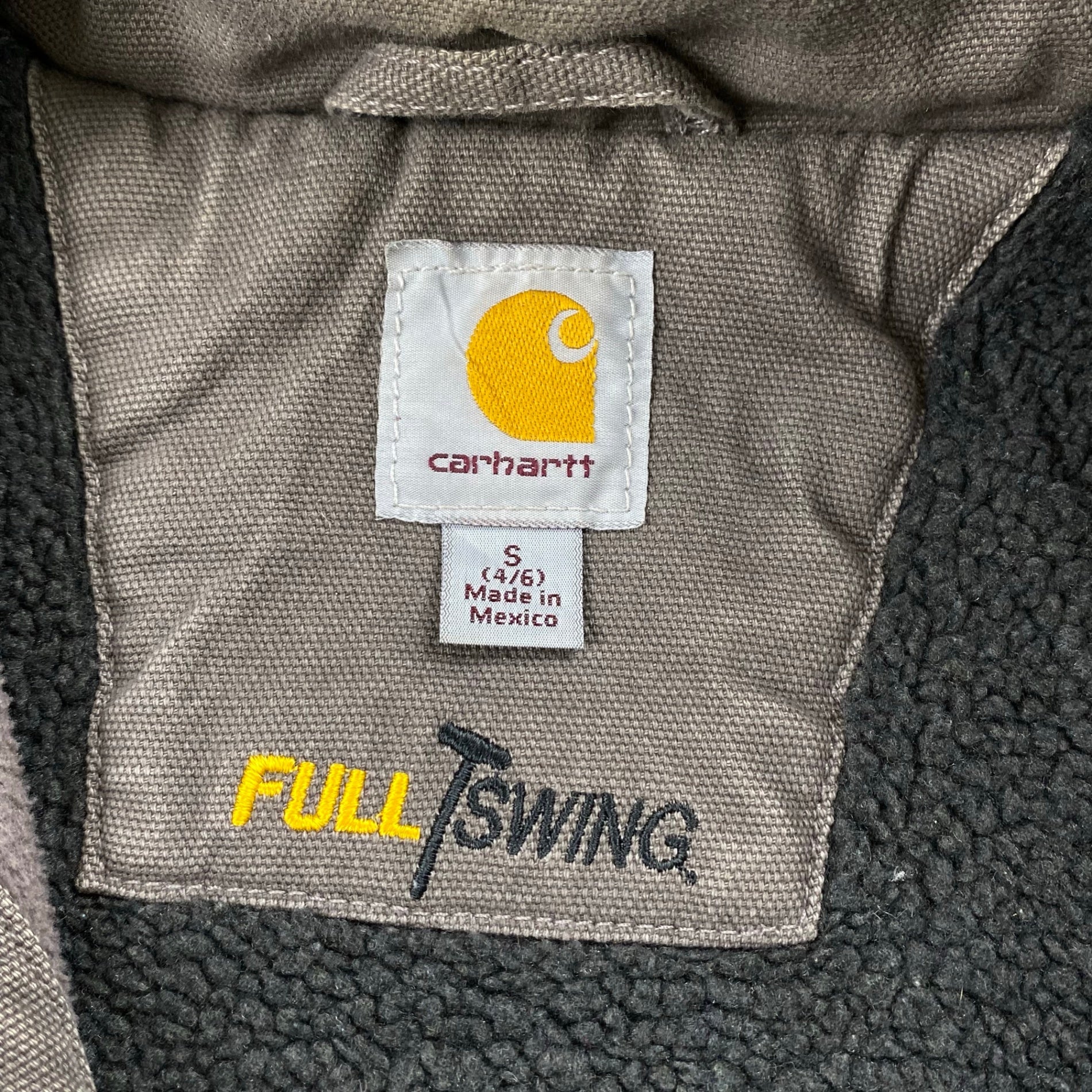 【珍品】 carhartt カーハート / キャトルミューティレーション FULL SWING ダック地 ジャケット チョコレートカラー 「キャトられ」ワッペン SIZE：S