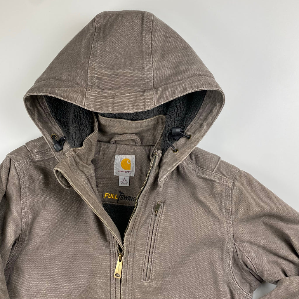 【珍品】 carhartt カーハート / キャトルミューティレーション FULL SWING ダック地 ジャケット チョコレートカラー 「キャトられ」ワッペン SIZE：S