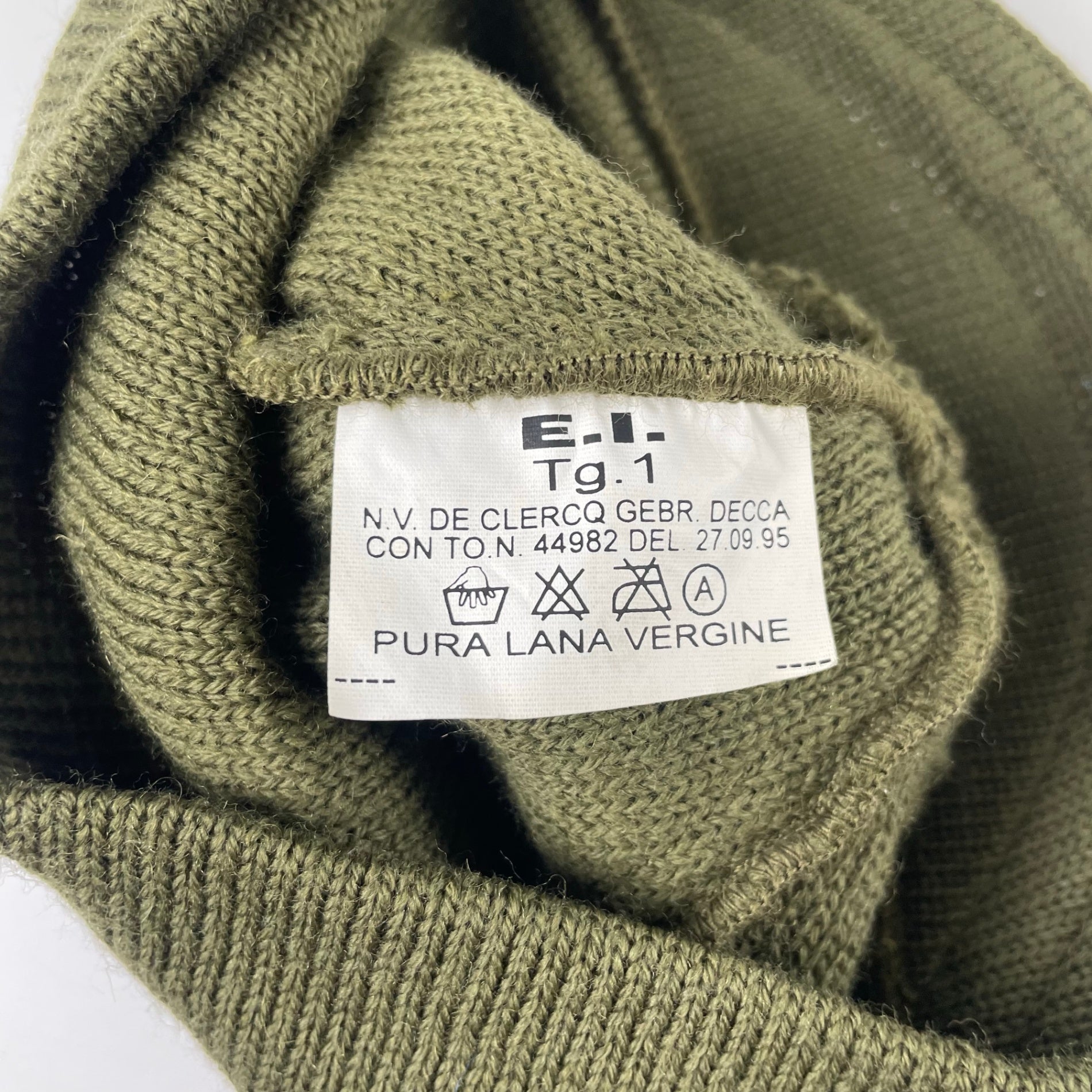 EURO VINTAGE ユーロヴィンテージ / ベルジャンニット帽 ツバ付 オリーブ