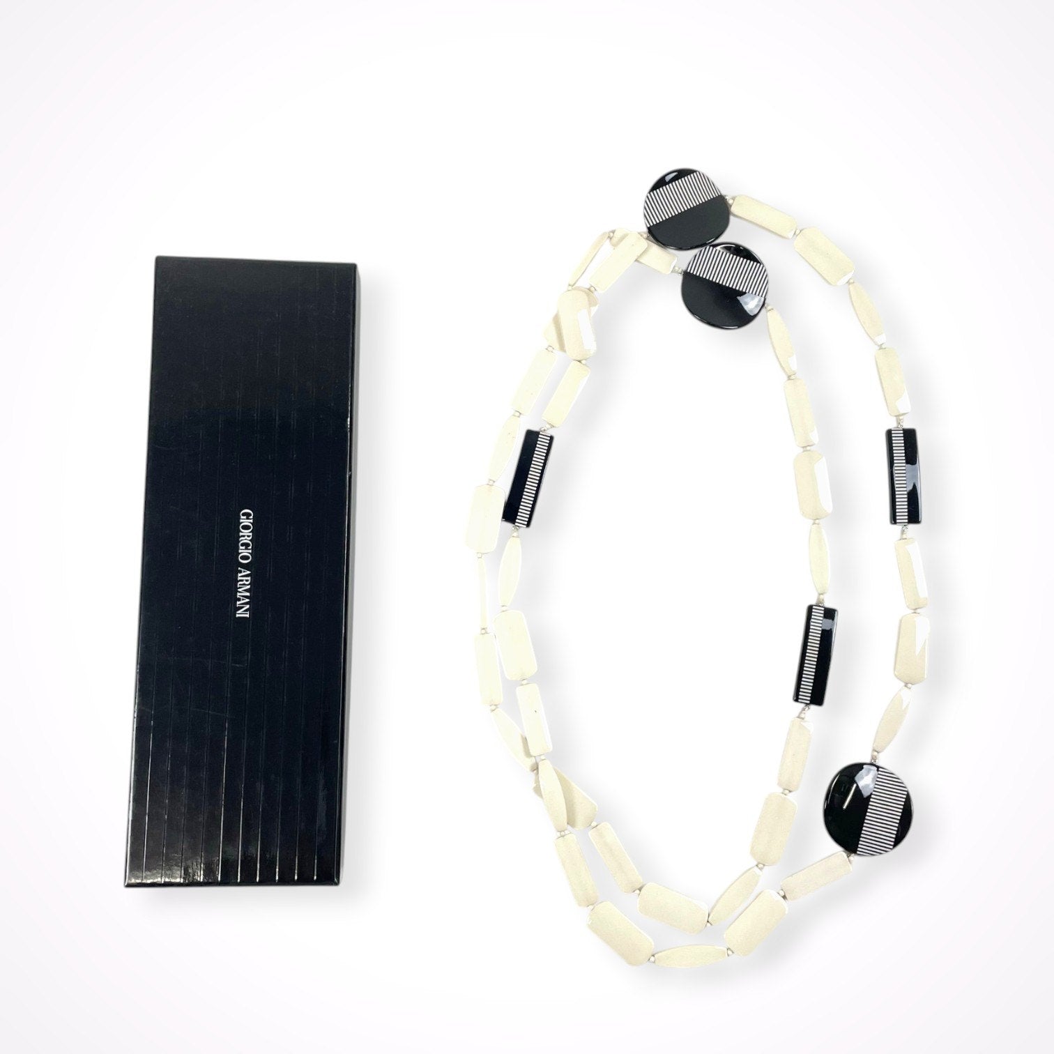 GIORGIO ARMANI / 2トーンサークルネックレス アールデコ 参考定価：120,000程度