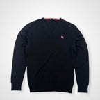 BURBERRY BLACK LABEL バーバリーブラックレーベル / ワンポイントVネックニット 参考定価：25,000程度 SIZE:2