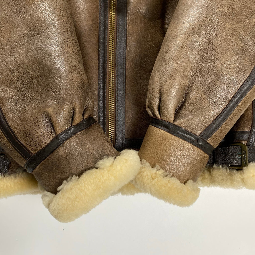 AVIREX アヴィレックス / B-3ムートンジャケット 革パッチ 78年復刻 SCOVILLジッパー 硬化なし SIZE：40