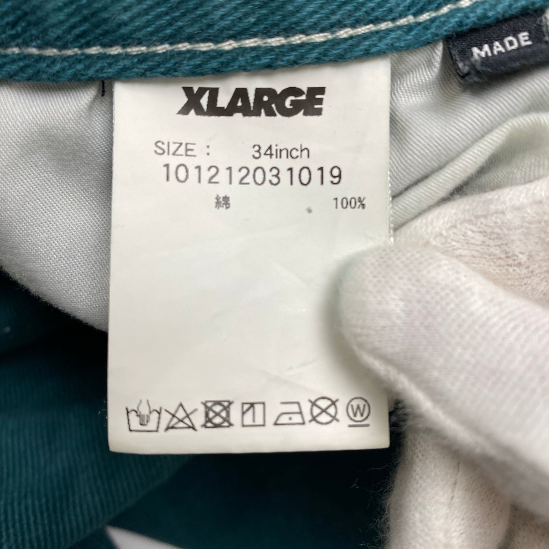 X LARGE エクストララージ / CONTRAST STITCH WIDE PANTS ワイドパンツ グリーン 参考定価：12,000+tax SIZE：34