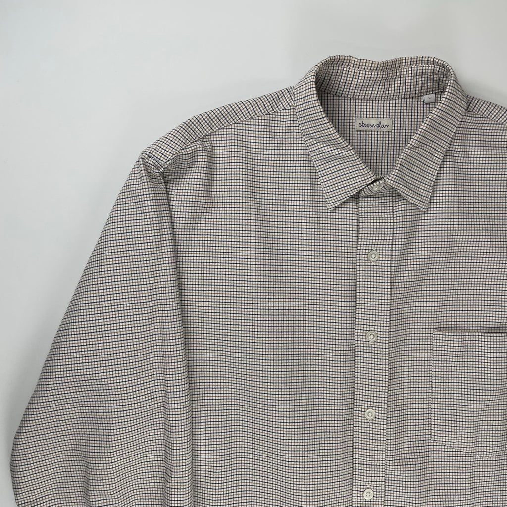 Steven Alan スティーブンアラン / OXFORD TATTERSALL REGULAR COLLAR SHIRT-NERD 参考定価：16,000+tax SIZE：L